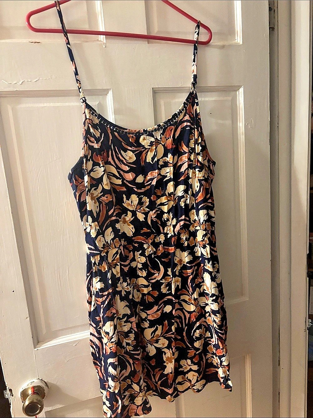 Floral Mini Dress in Black & Brown Like New